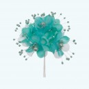 3"  Silk Flower with Pearl 6X12 | Aqua
